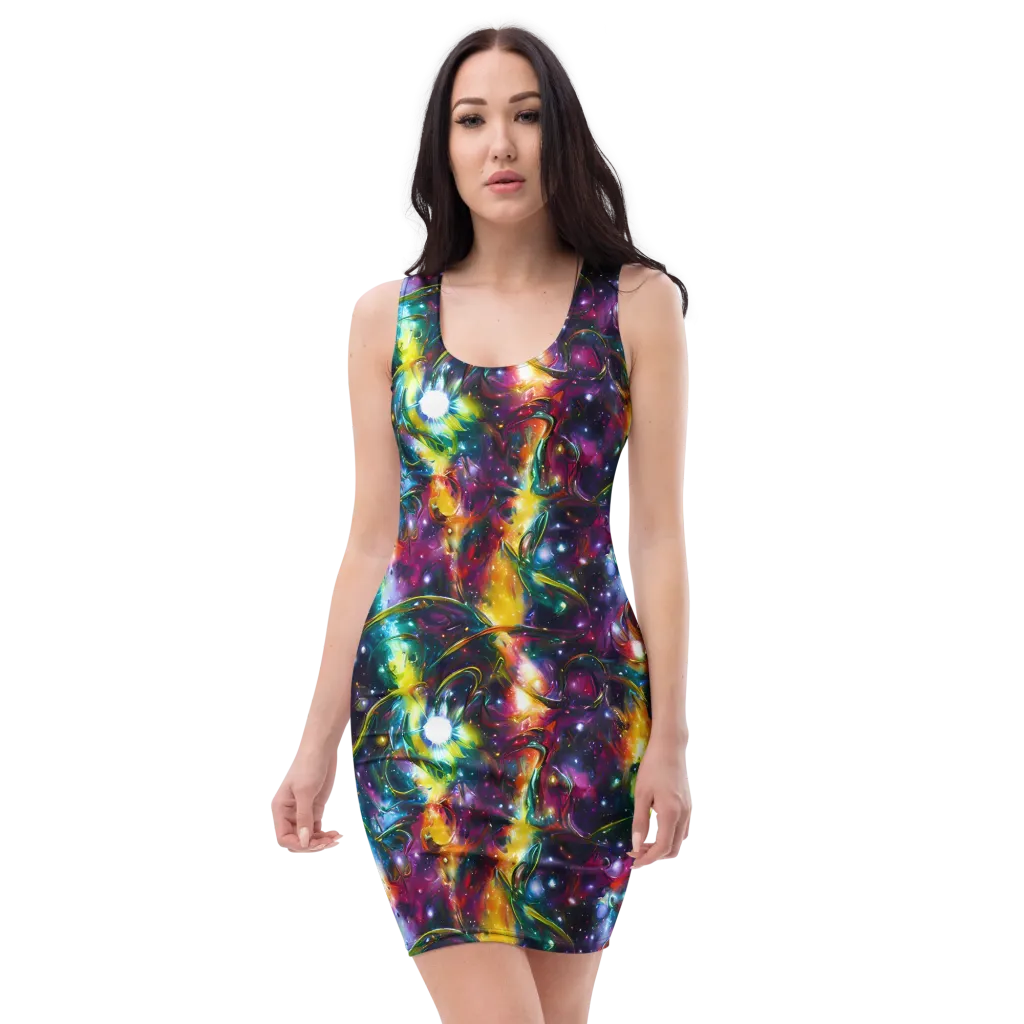 Solar Spell on Bodycon Dress — Front