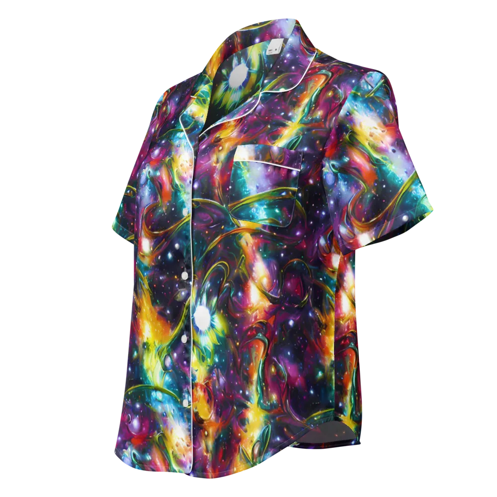 Solar Spell on Women's Short Sleeve Pajama Top — Left Front