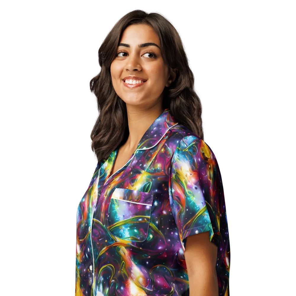 Solar Spell on Women's Short Sleeve Pajama Top — Left Front