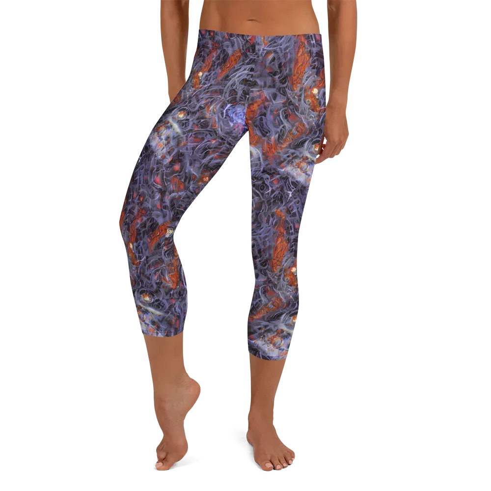 Molten Nocturne on Capri Leggings — Front