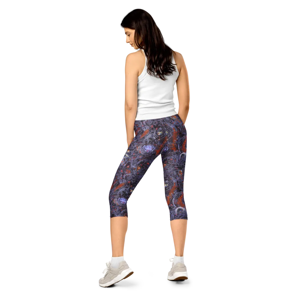 Molten Nocturne on Capri Leggings — Back