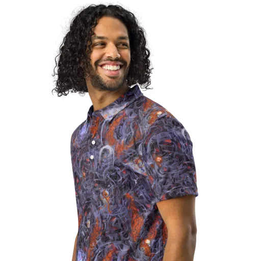 Molten Nocturne on a Men's Slim Fit Polo Shirt