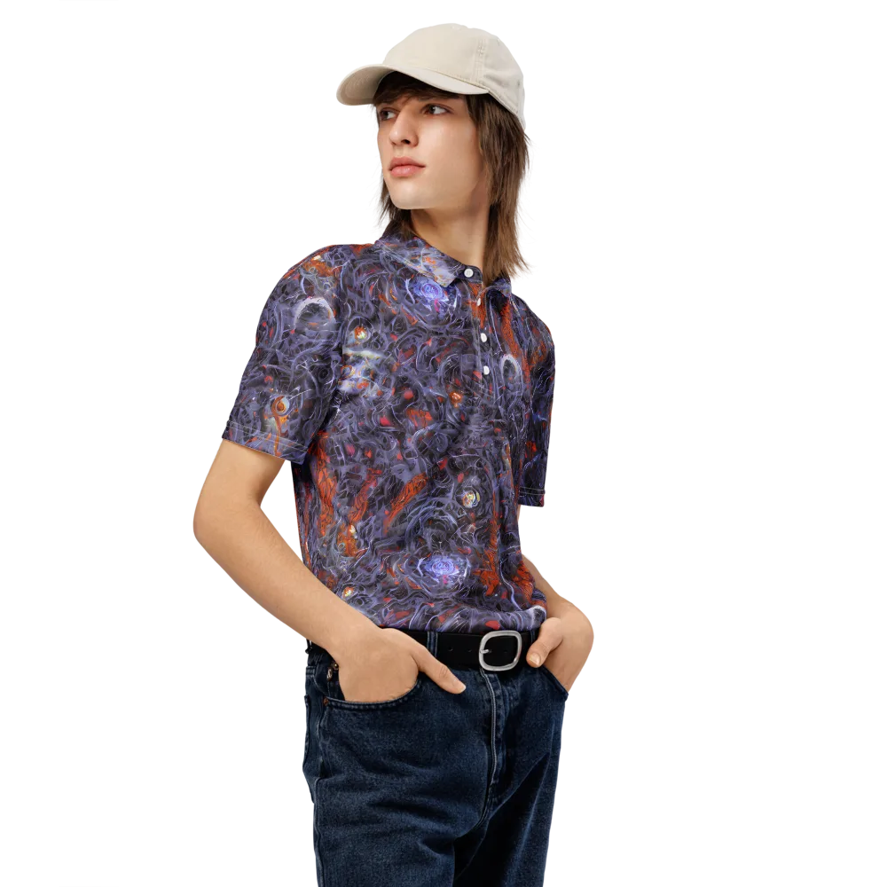 Molten Nocturne on Men's Slim Fit Polo Shirt — Right Front