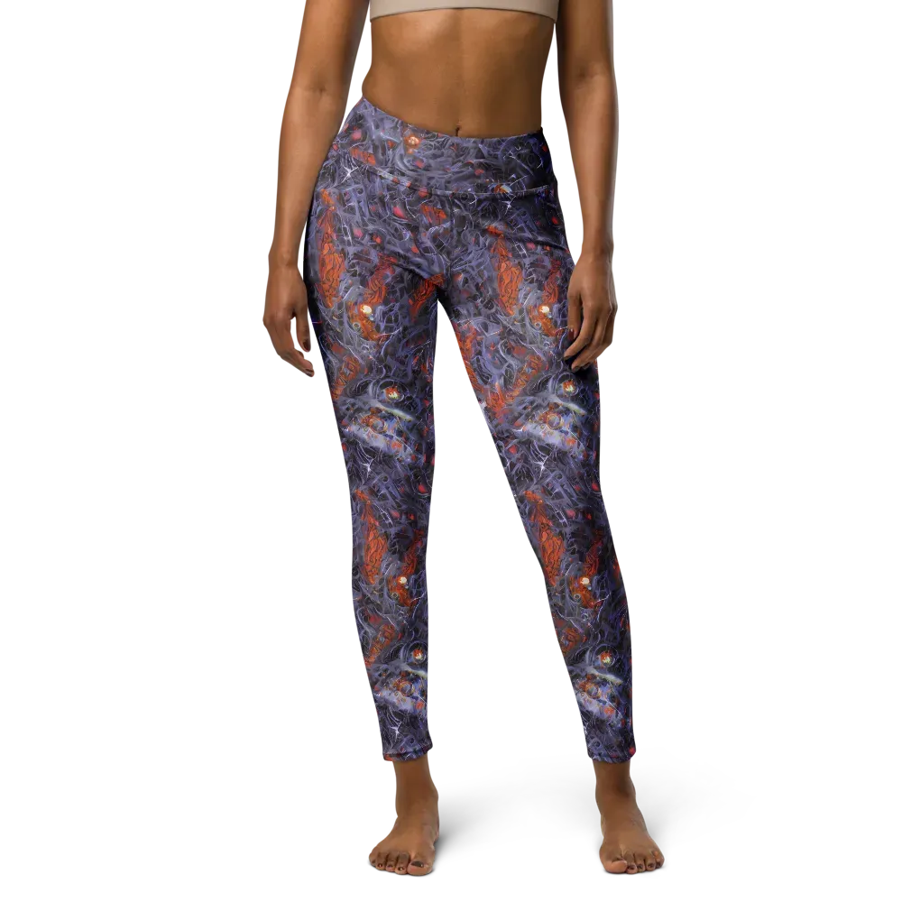 Molten Nocturne on Yoga Leggings — Front