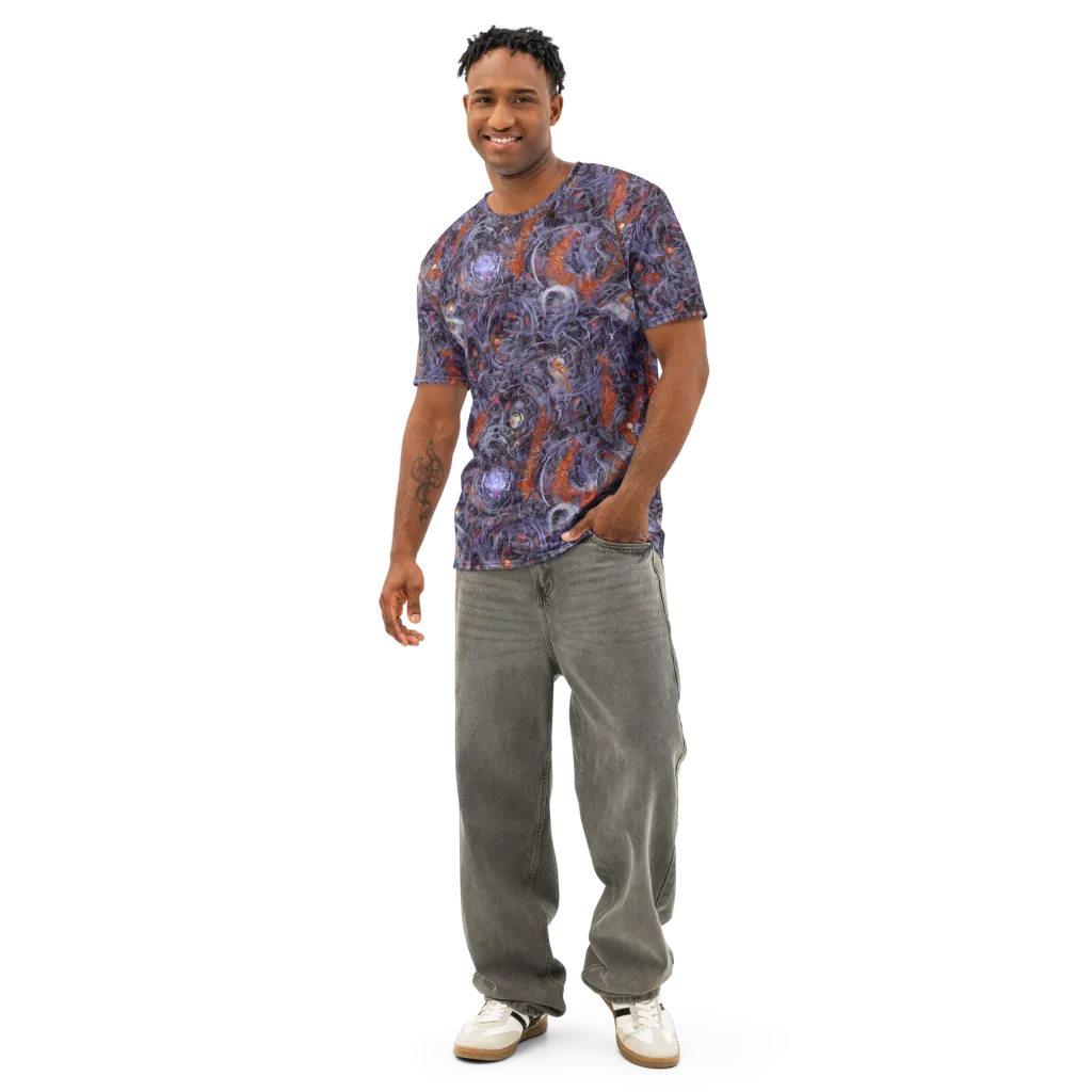 Molten Nocturne on Men's Cotton Crew Neck T-Shirt — Front