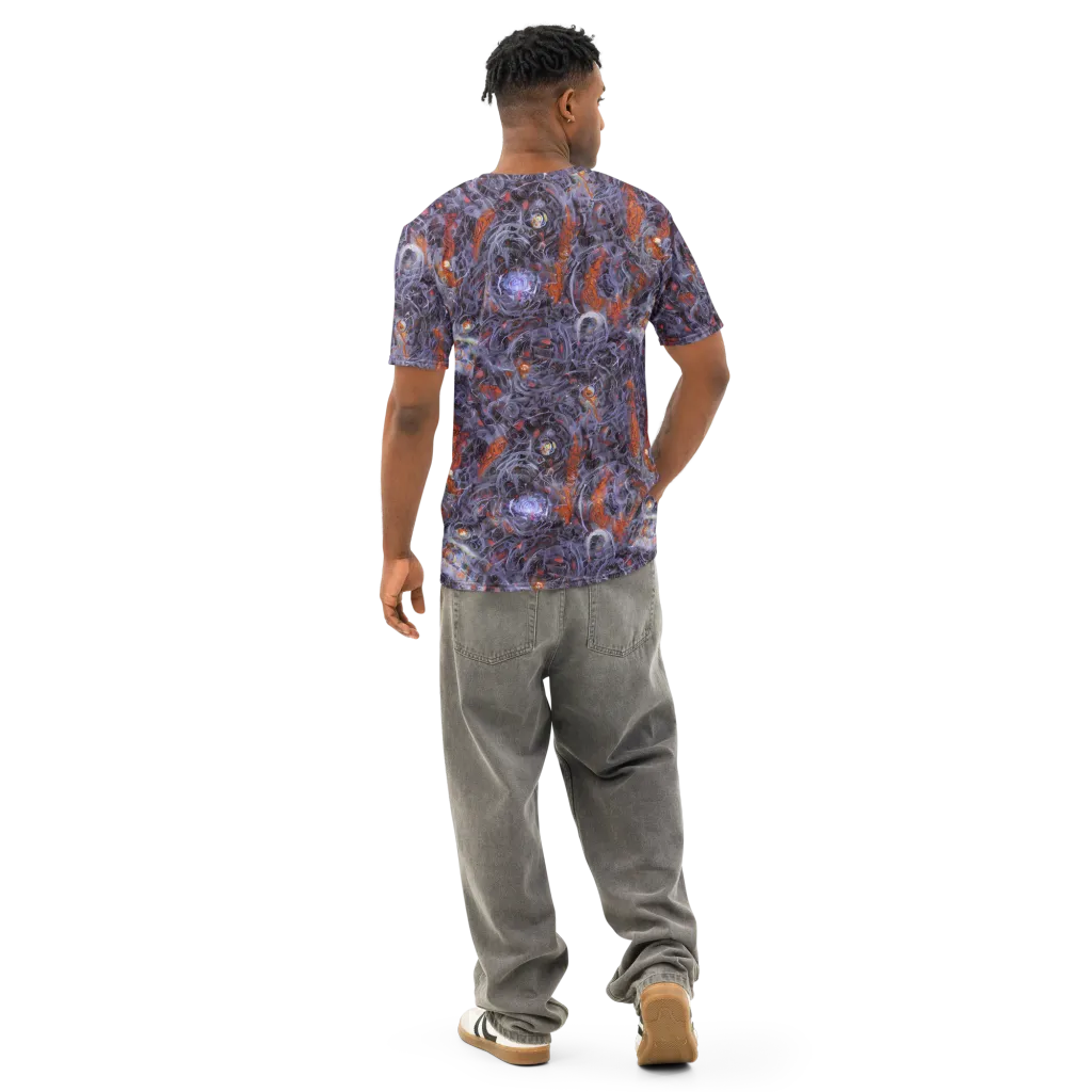 Molten Nocturne on Men's Cotton Crew Neck T-Shirt — Back