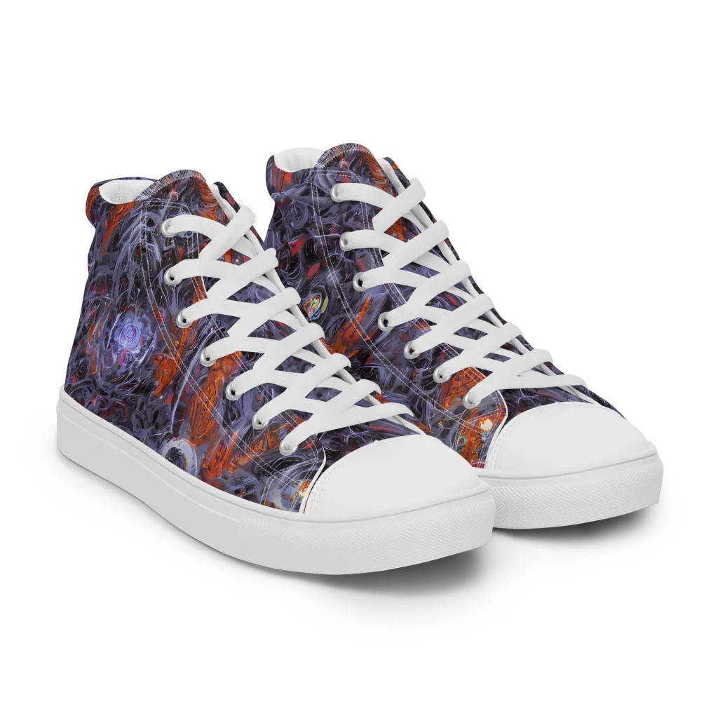 Molten Nocturne on Men's High Top Canvas Shoes — Right Front