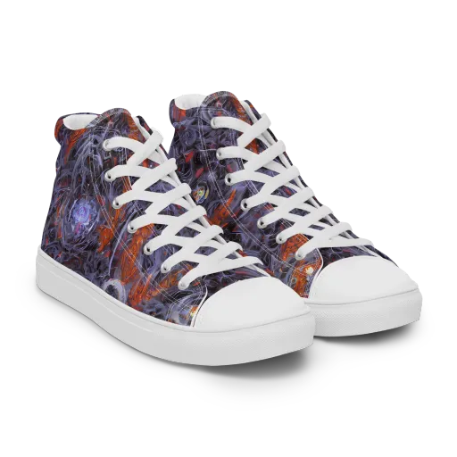 Molten Nocturne on a Men's High Top Canvas Shoes