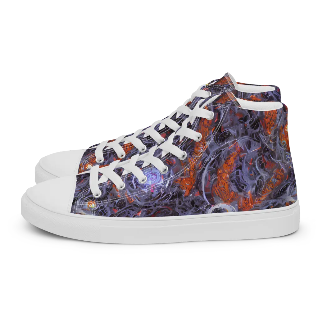 Molten Nocturne on Men's High Top Canvas Shoes — Left