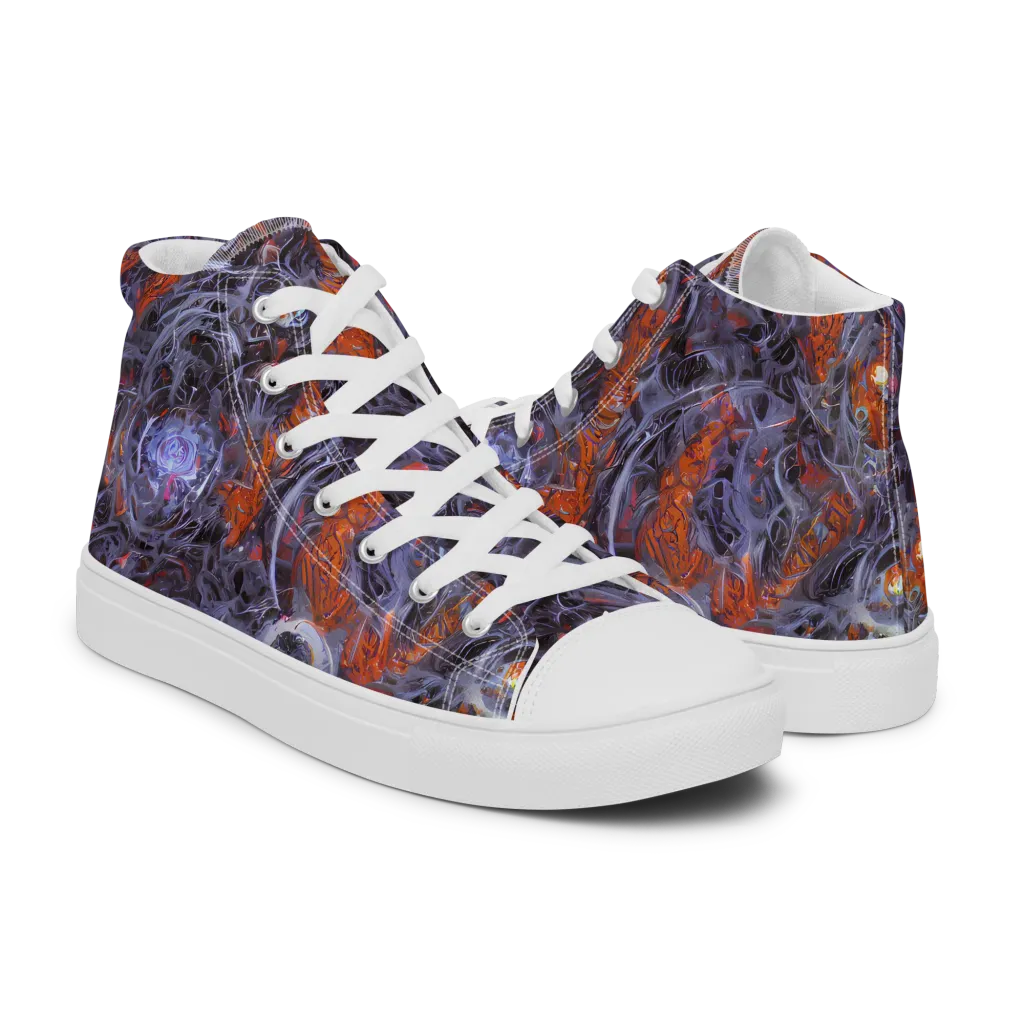 Molten Nocturne on Men's High Top Canvas Shoes — Right