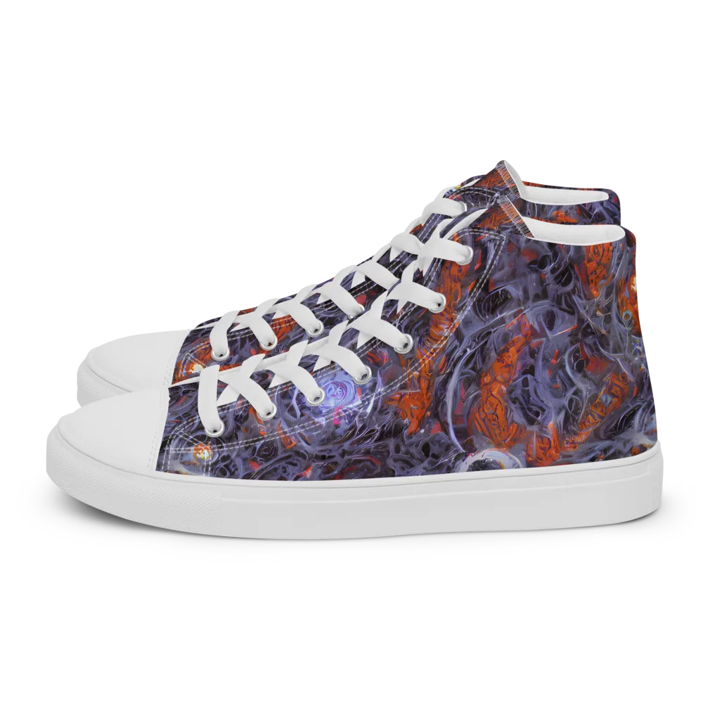 Molten Nocturne on Women's High Top Canvas Shoes — Left