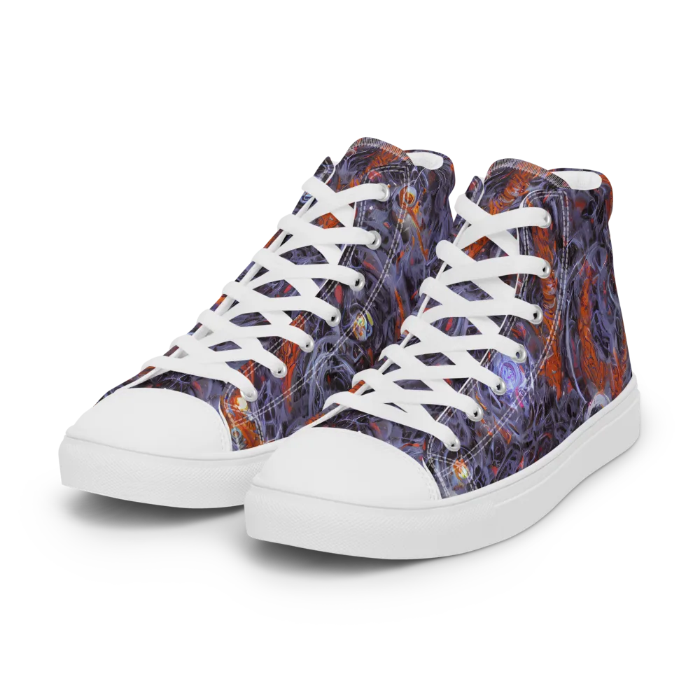 Molten Nocturne on Women's High Top Canvas Shoes — Left Front