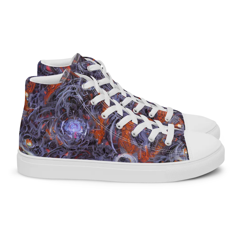 Molten Nocturne on Women's High Top Canvas Shoes — Right
