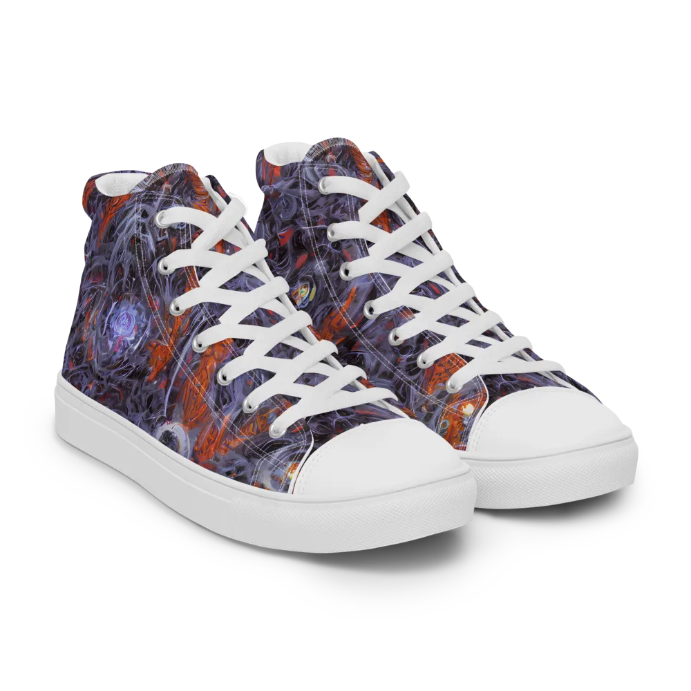 Molten Nocturne on Women's High Top Canvas Shoes — Right Front