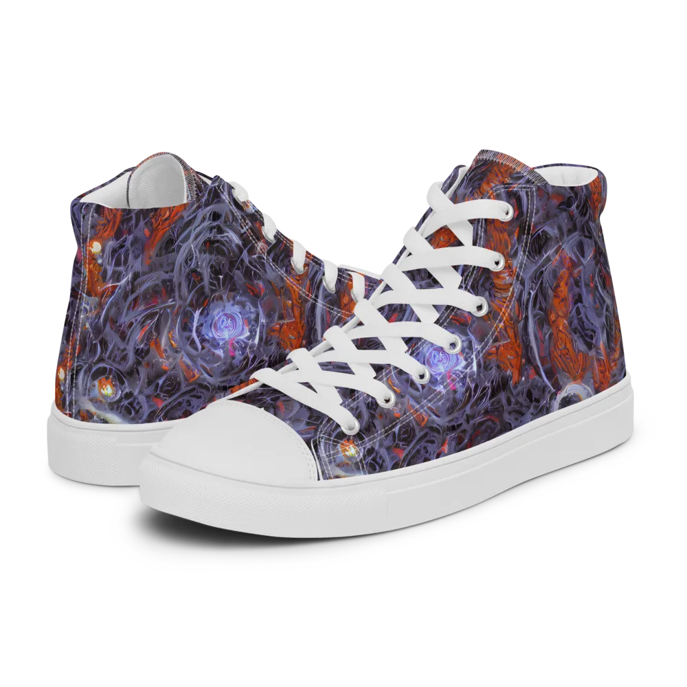 Molten Nocturne on Women's High Top Canvas Shoes — Left