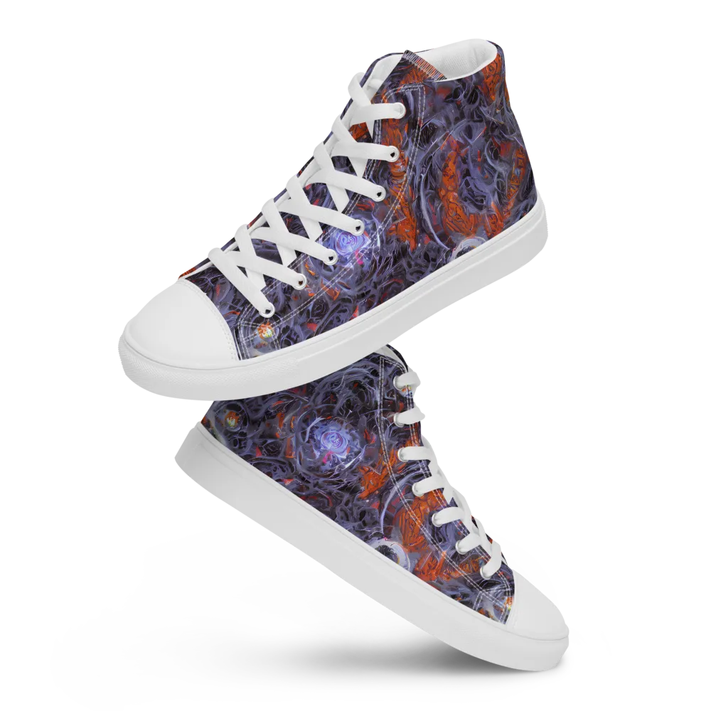 Molten Nocturne on Women's High Top Canvas Shoes — Front
