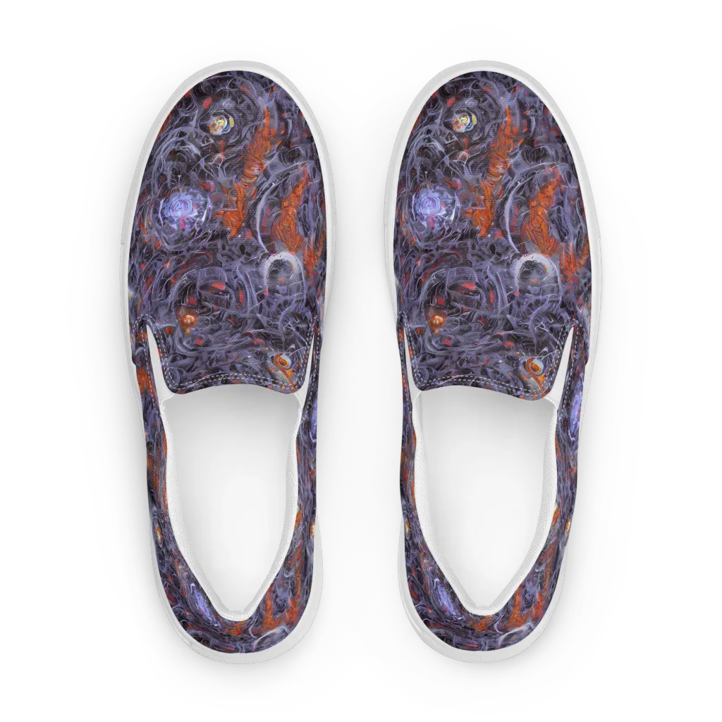 Molten Nocturne on Men's Slip-On Canvas Shoes — Front