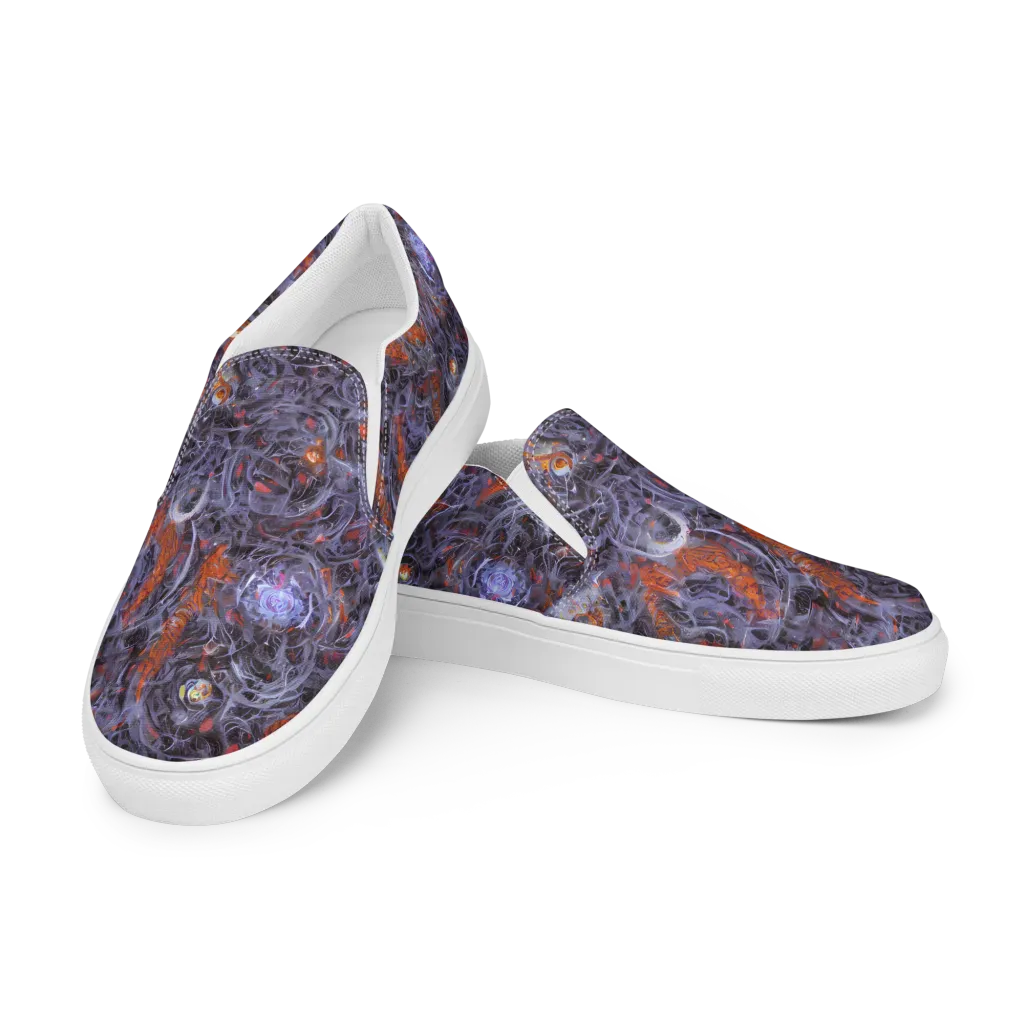 Molten Nocturne on Men's Slip-On Canvas Shoes — Left Front