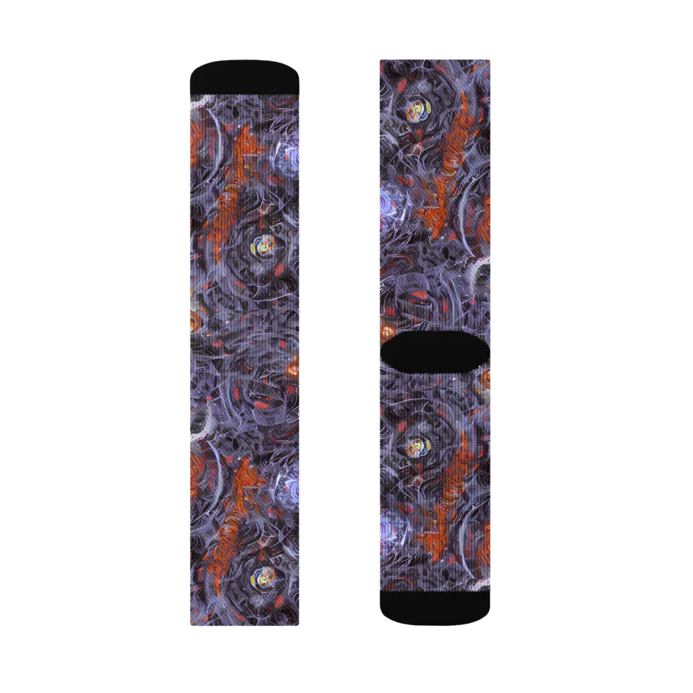 Molten Nocturne on Socks — Left Sock
