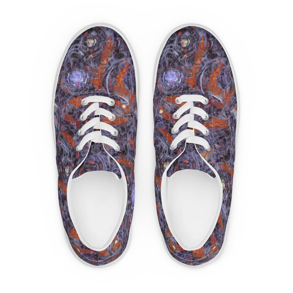 Molten Nocturne on Men's Lace-Up Canvas Shoes — Front