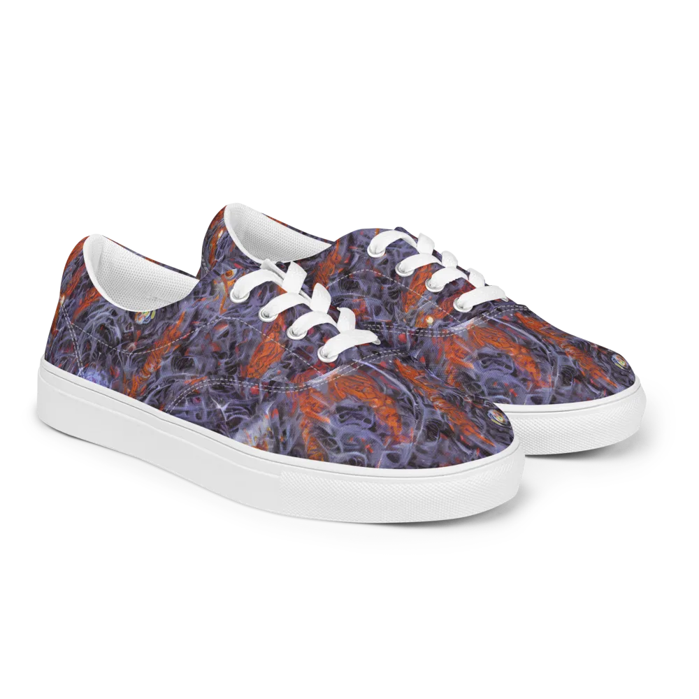 Molten Nocturne on Men's Lace-Up Canvas Shoes — Right Front