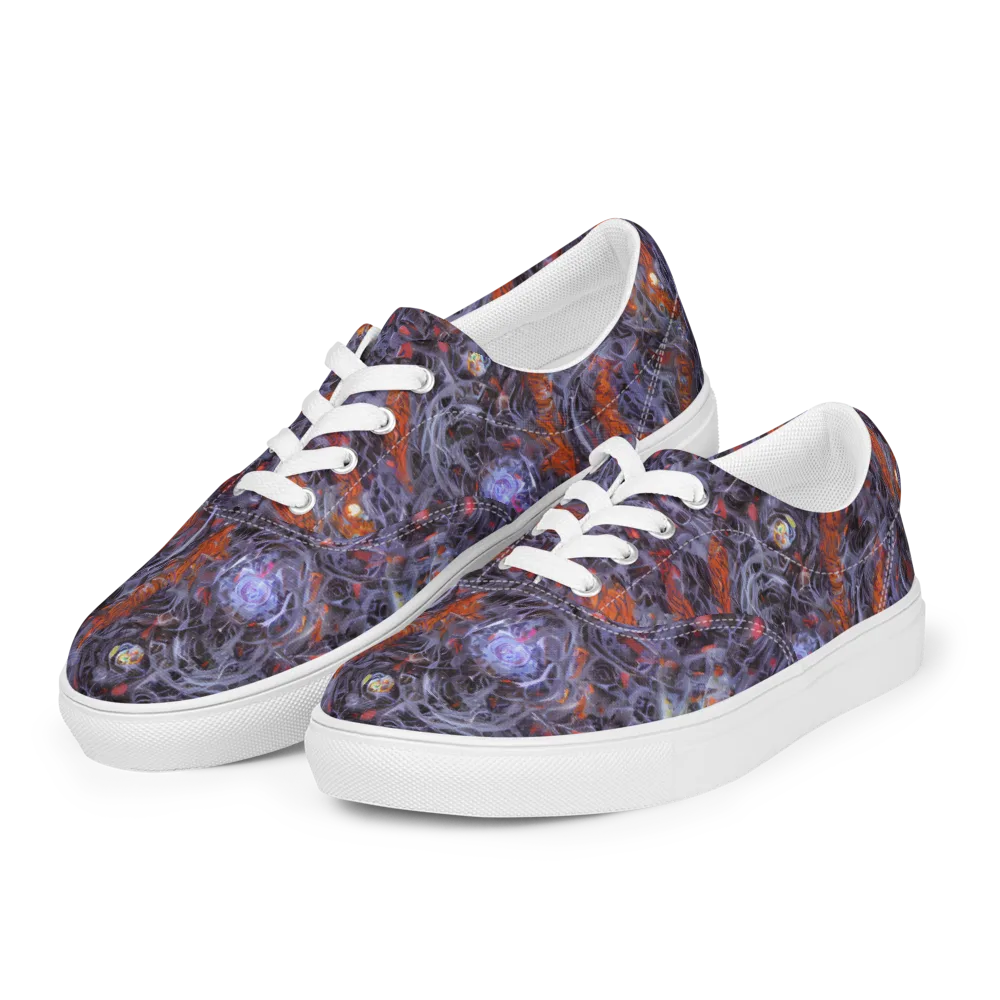 Molten Nocturne on Men's Lace-Up Canvas Shoes — Left Front