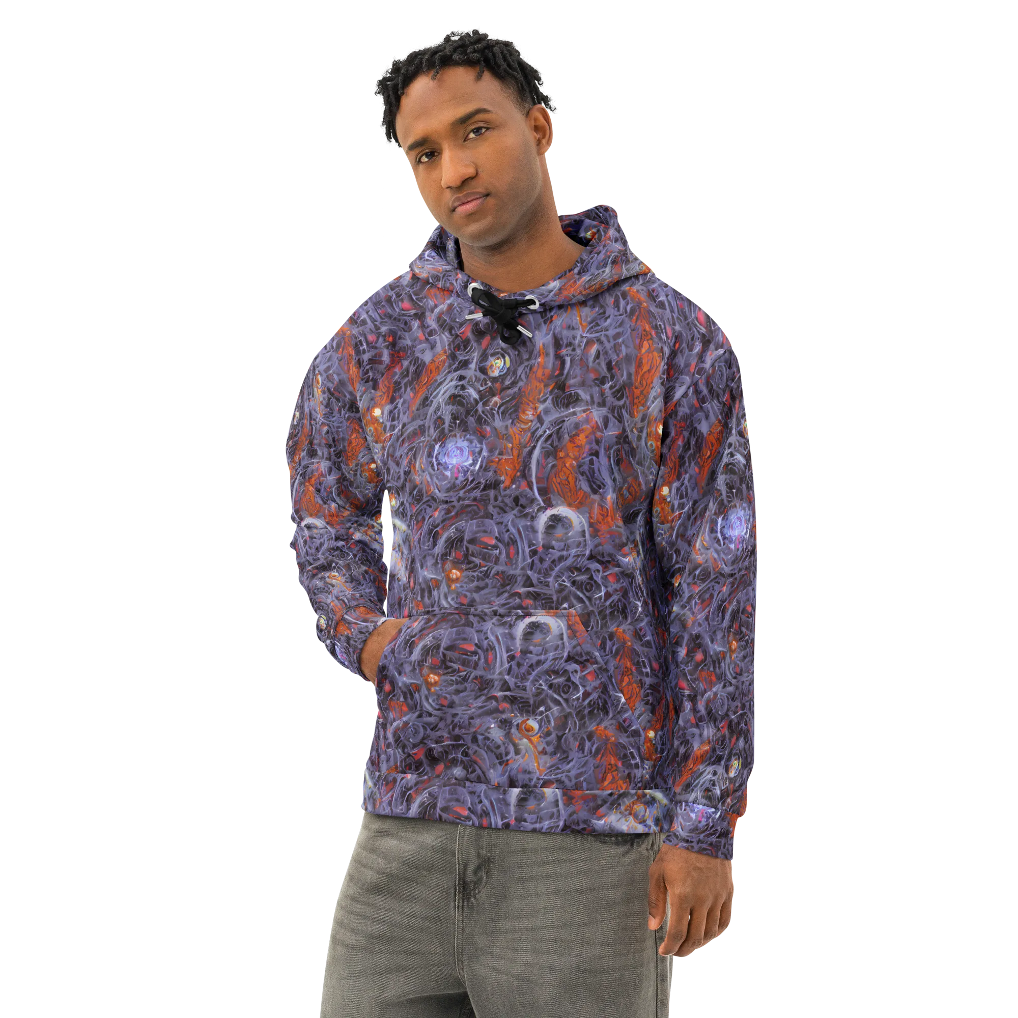 Molten Nocturne on Cotton Hoodie — Left Front