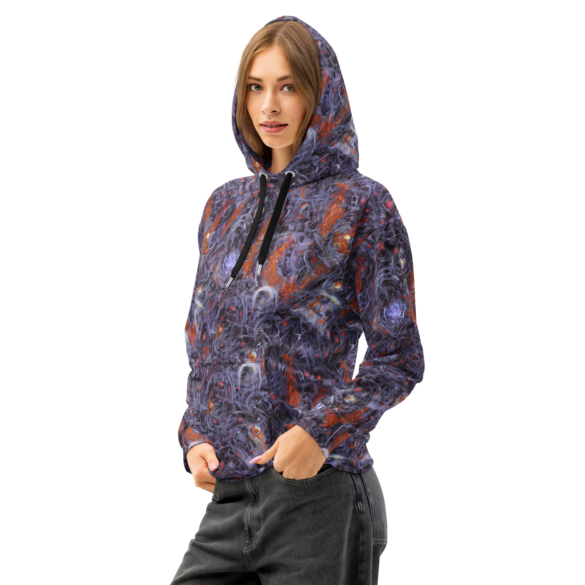 Molten Nocturne on Cotton Hoodie — Left Front