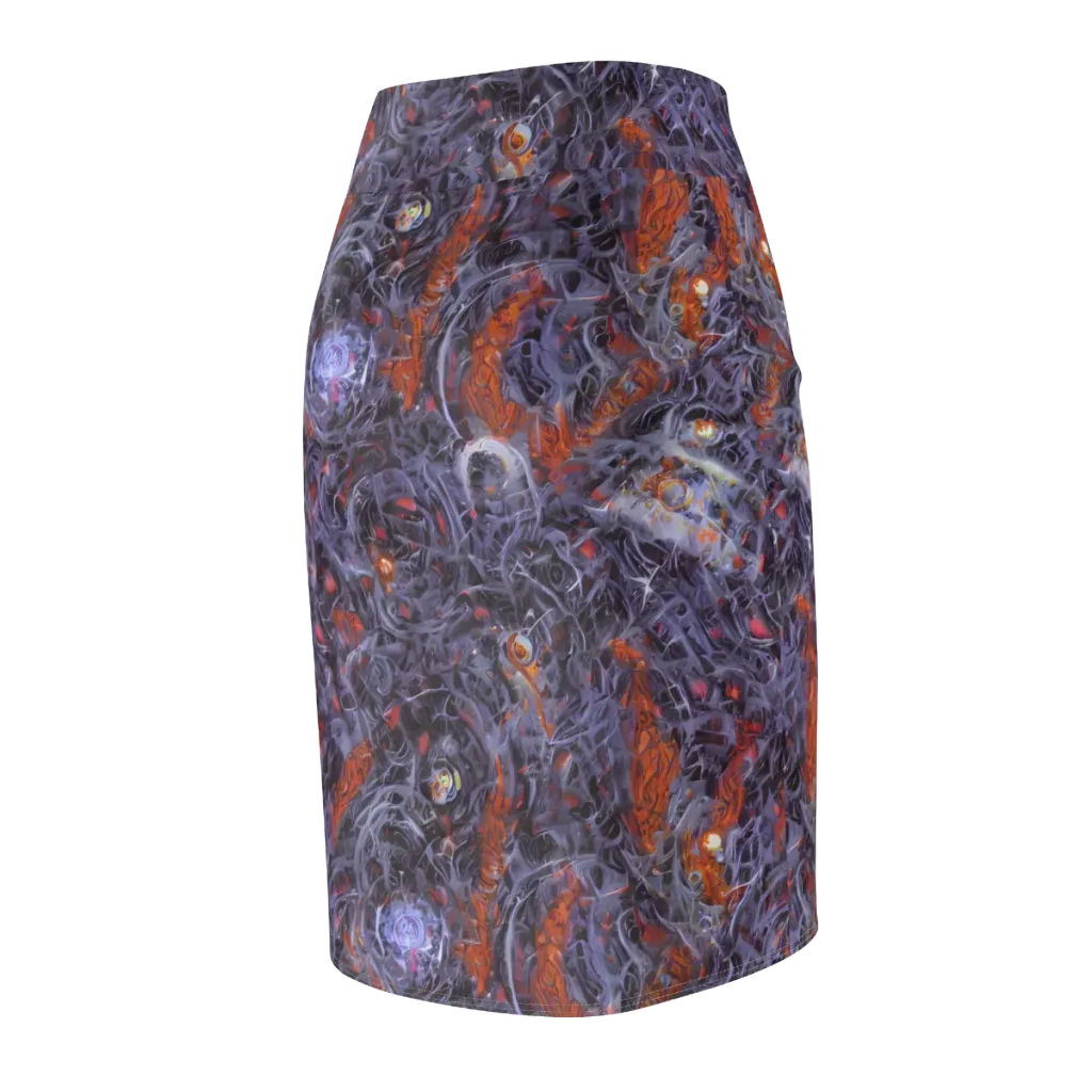 Molten Nocturne on Pencil Skirt — Back Side