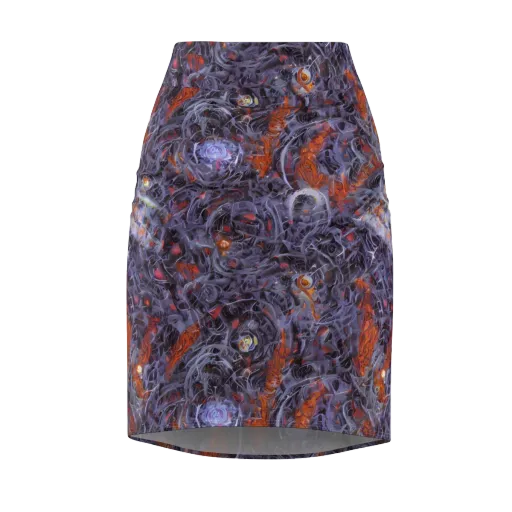 Molten Nocturne on a Pencil Skirt