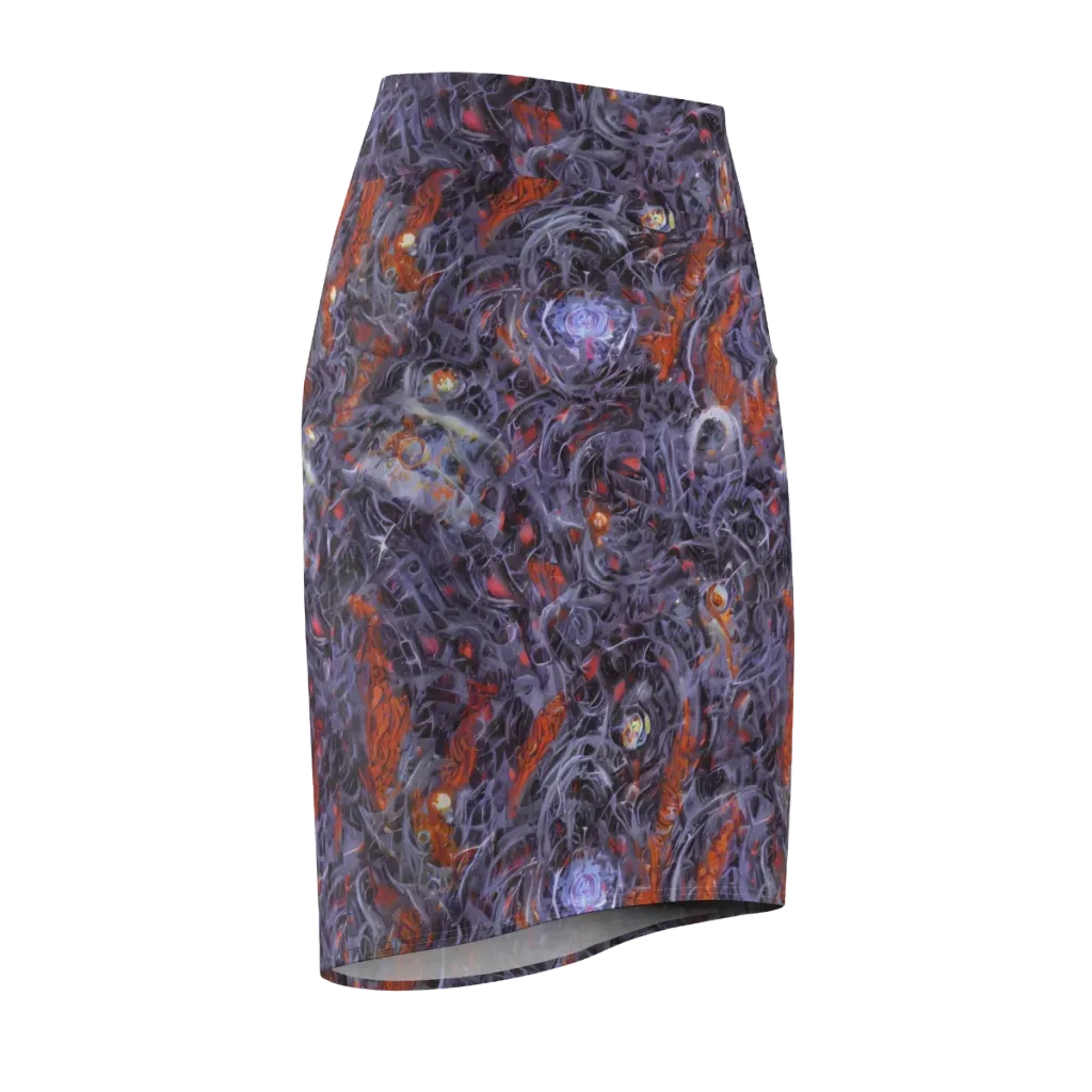 Molten Nocturne on Pencil Skirt — Front Side