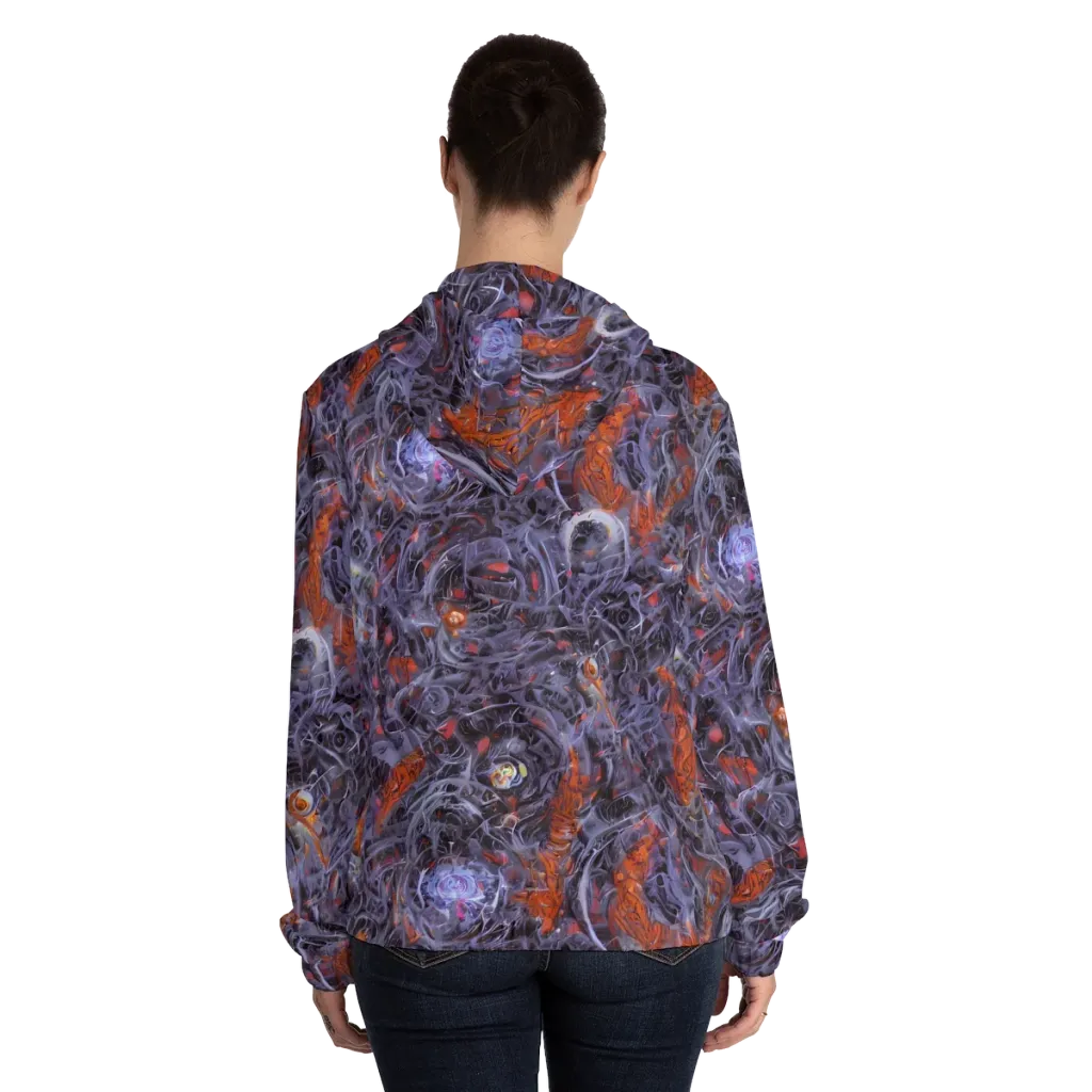 Molten Nocturne on Women's Full-Zip Hoodie — Back On Person
