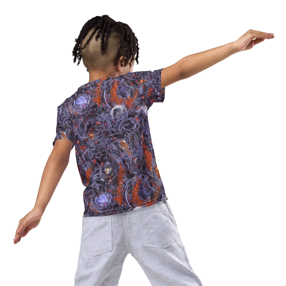Molten Nocturne on Kids Crew Neck T-Shirt — Back