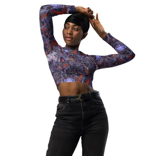 Molten Nocturne on a Long Sleeve Crop Top