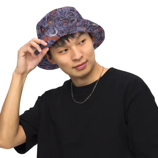 Molten Nocturne on a Reversible Bucket Hat