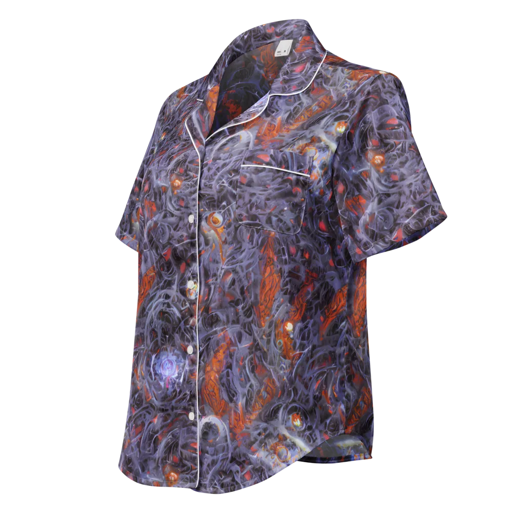Molten Nocturne on Women's Short Sleeve Pajama Top — Left Front