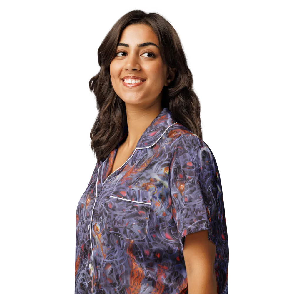 Molten Nocturne on Women's Short Sleeve Pajama Top — Left Front