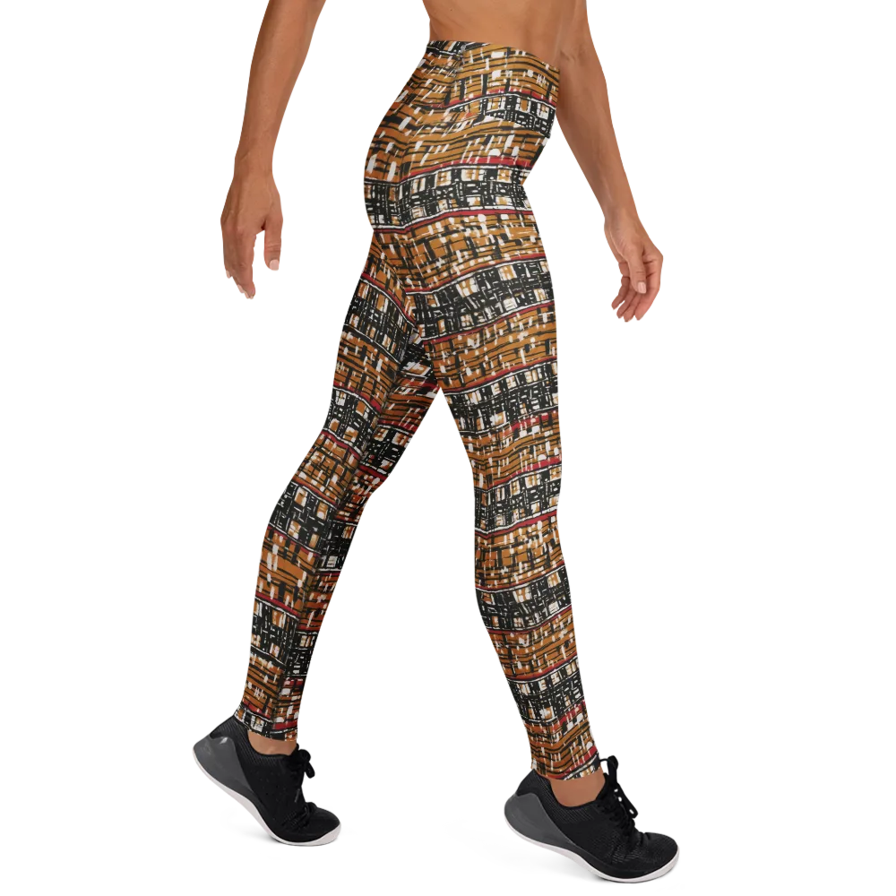 Ochre Current on Yoga Leggings — Right