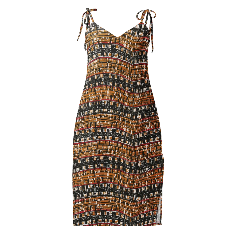 Ochre Current on Slip Dress — Front