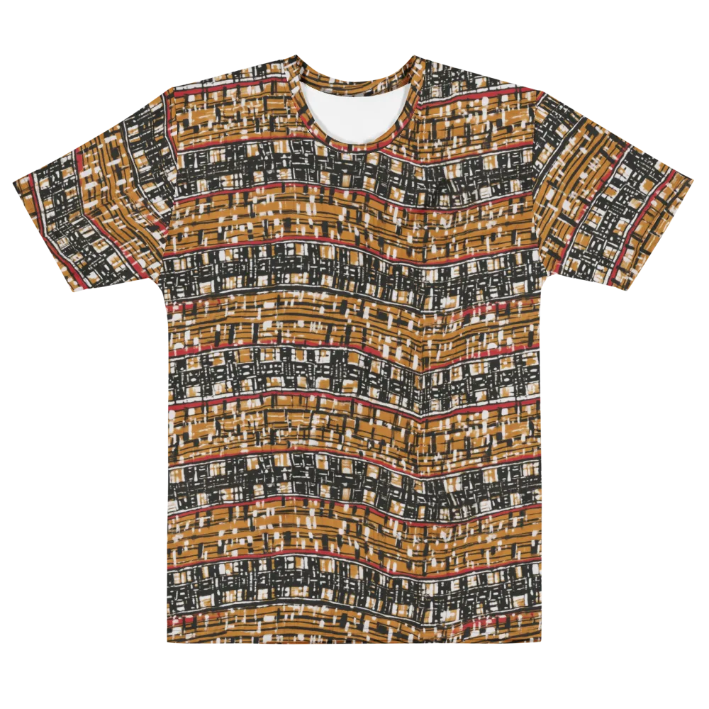 Ochre Current on Men's Cotton Crew Neck T-Shirt — Front
