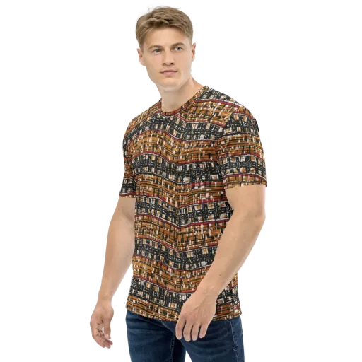 Ochre Current on a Men's Crew Neck T-Shirt