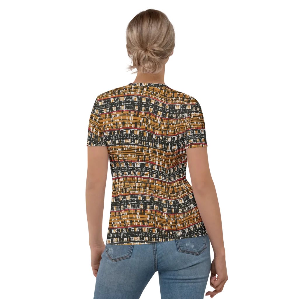 Ochre Current on Women's Crew Neck T-Shirt — Back