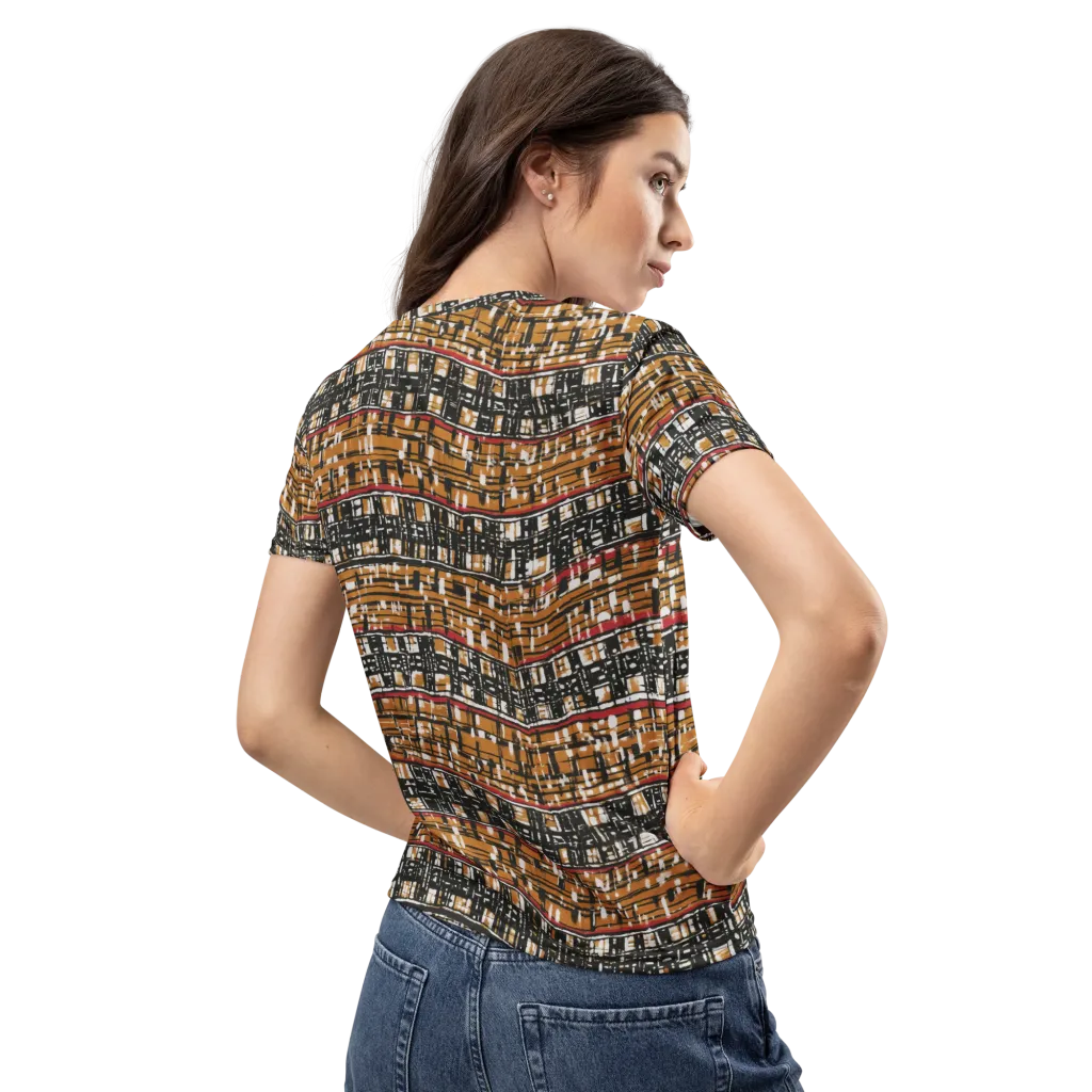 Ochre Current on Women's Crew Neck T-Shirt — Back