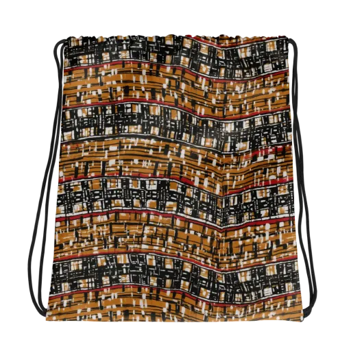 Ochre Current on a Drawstring Bag