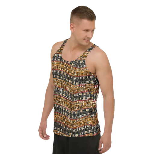 Ochre Current on a Men's Tank Top