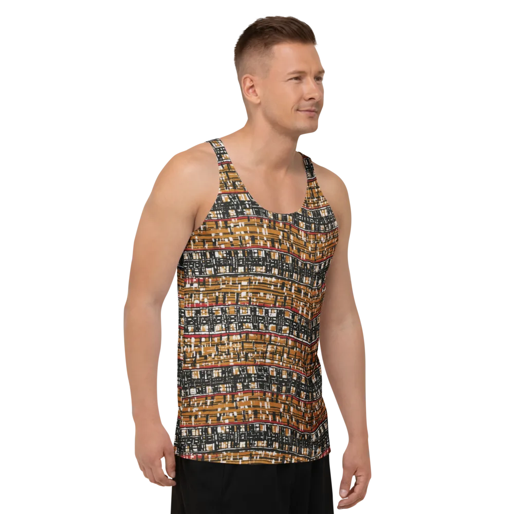Ochre Current on Men's Tank Top — Right Front