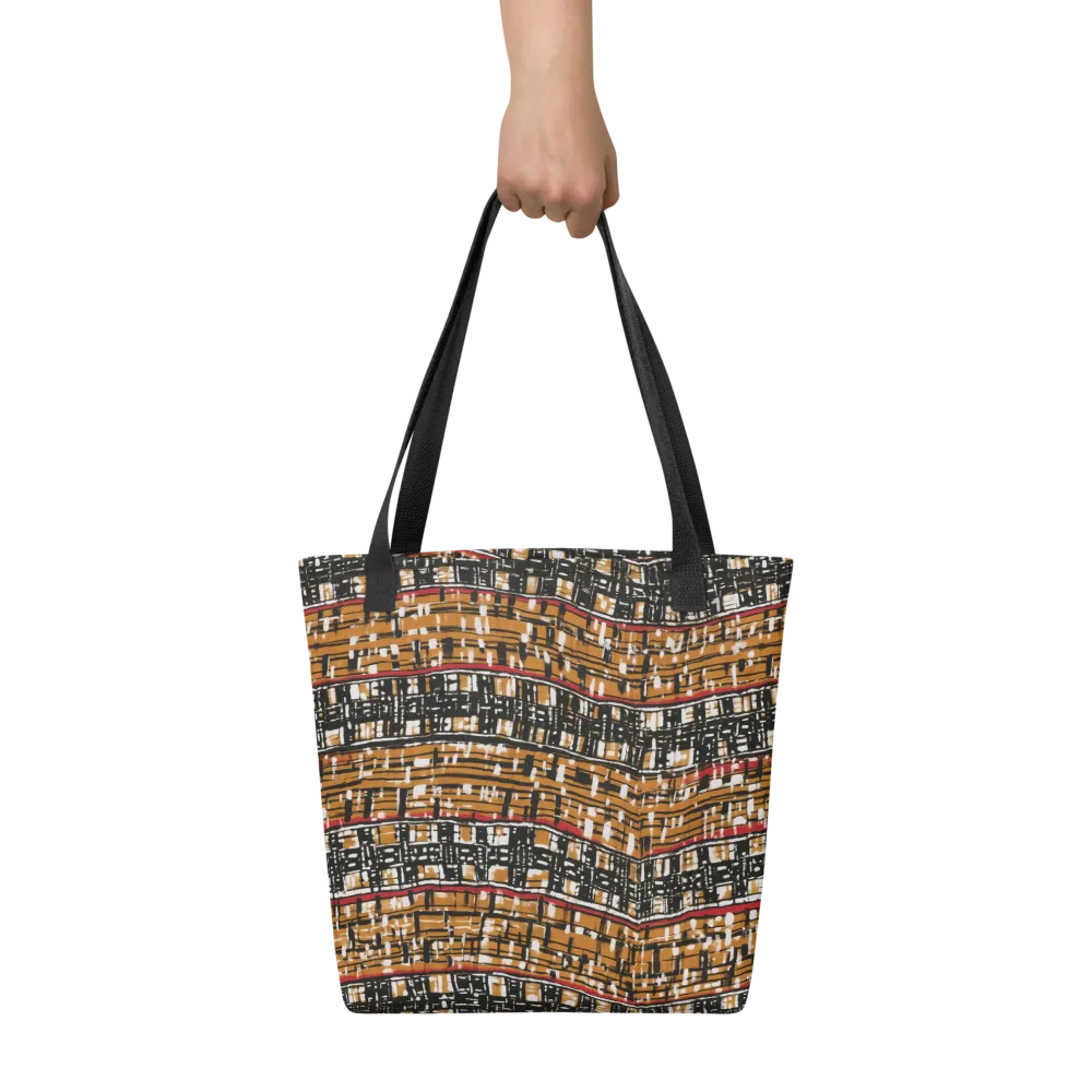Ochre Current on Tote Bag — Front