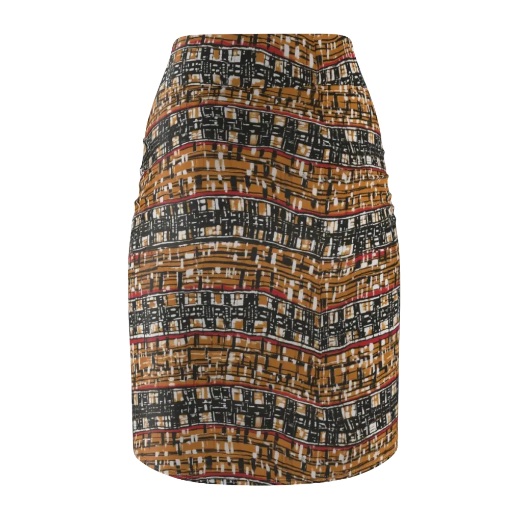 Ochre Current on Pencil Skirt — Back