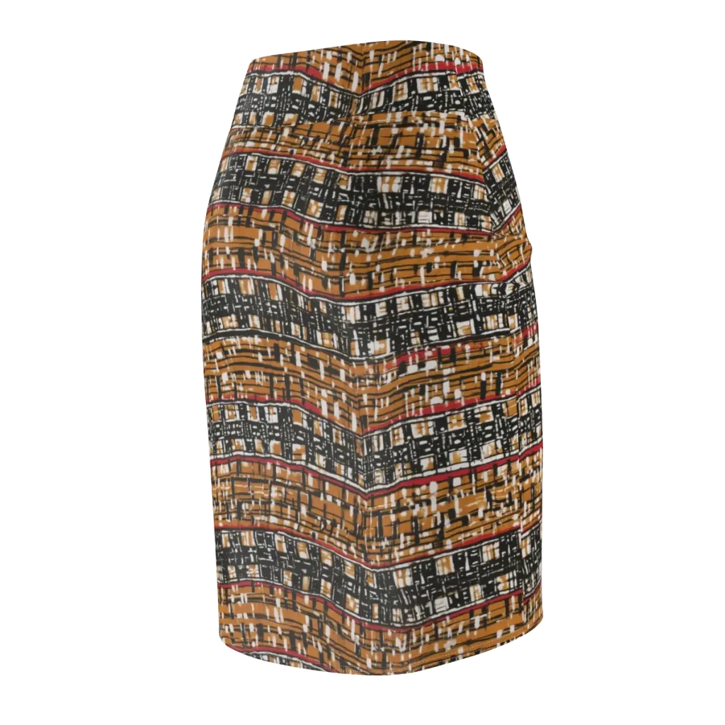 Ochre Current on Pencil Skirt — Back Side