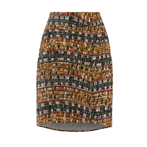 Ochre Current on a Pencil Skirt